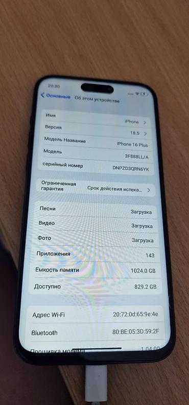 планшет apple: IPhone 16 Plus, Новый, Черный, Кабель — 7