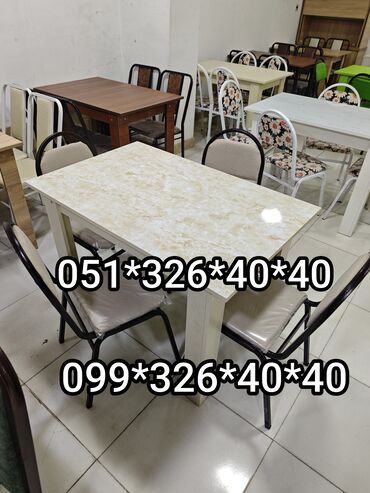 Masa və oturacaq dəstləri: Mətbəx üçün, Yeni, Açılmayan, Dördbucaq masa, 4 stul — 4