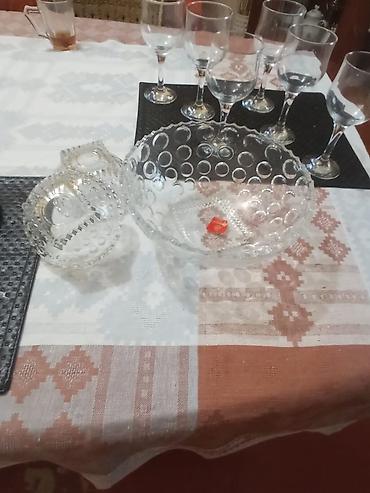orqanik şuşə: Şüşə qablar dəsti - Material: şəffaf şüşə - Dizayn: səthində bərabər — 1