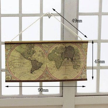 карта кыргызстана: Карта для кукольного домика, размер 9 см х 4 см, миниатюрное