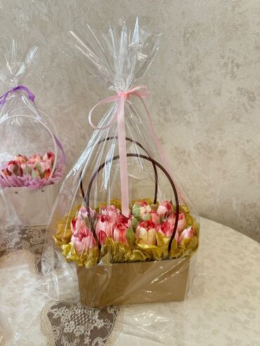 Sifarişlə əl işləri: Zefirden hazirlanan yumusaq dadli zerersiz lyeli gul buketleri — 10