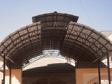 современные навесы: Навес, Арочный, Металл, Профнастил