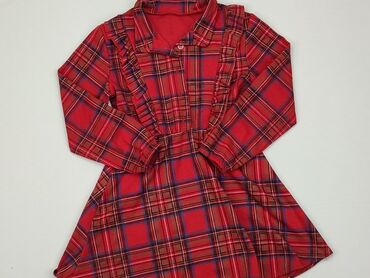 czerwona sukienka z bufiastymi rękawami: Dress, 3-4 years, 98-104 cm, condition - Good