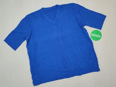 Bluzki: Bluza, 6XL (EU 52), wzór - Jednolity kolor, kolor - Niebieski