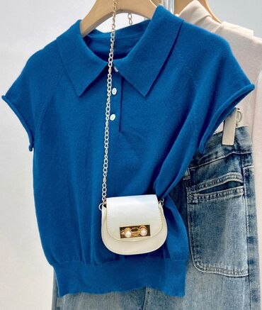 Кофты, свитеры: Женский новый свитер - поло с короткими рукавами реглан. Отлично — 9