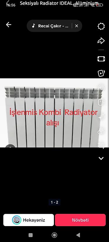 Ремонт техники: Xidmət: İşlənmiş kombi radiatorlarının alışı Təsvir: - İstilik — 1