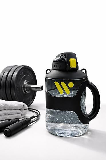icki qiymetleri: №: 8118 Məhsulun adı: İdman üçün su butulkası 99355416, qara, 2.2 l — 3