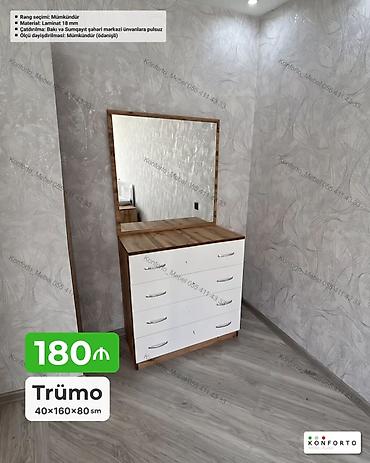 guzgu samdan: Trümo – 40×160×80 sm - Material: 18 mm laminat - Rəng seçimi — 1