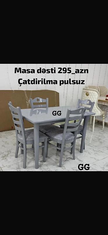 Mebel kateqoriyası – masa və oturacaq dəstləri 1) 4 nəfərlik yemək