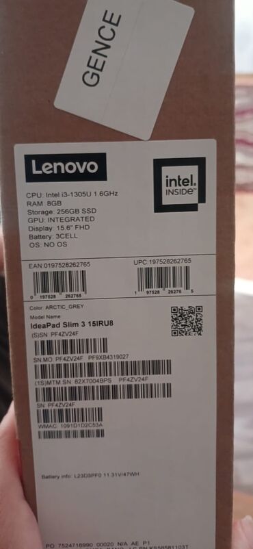 soyducu gəncə: İşlənmiş Lenovo IdeaPad, 15.6 ", Intel Core i3, 256 GB