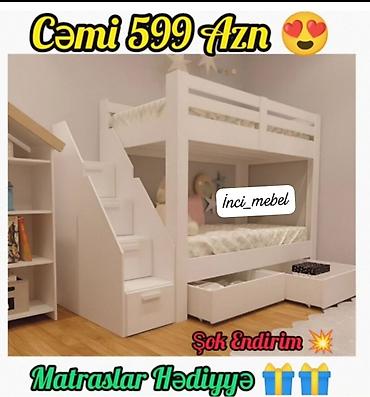 Oğlan və qız üçün, Yeni, Çarpayı, Matras ilə, Siyirməli, Laminat
