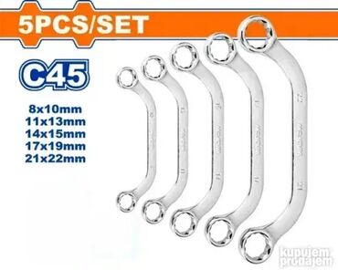 drvene stolice cena: 5-delni set zakrivljenih okastih ključeva WADFOW WFR3405 🔧 Set od 5
