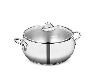 Qazan, rəng - Gümüşü, Paslanmayan polad, 2,5 bucket volume l, 18 sm, Türkiyə