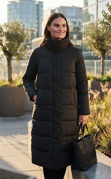 pull and bear bomber: Duga ženska zimska jakna – crna - Kroj: duži model do ispod kolena za — 1