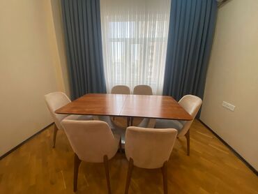 saloglu mebel stol stul: Qonaq otağı üçün, İşlənmiş, Açılan, Dördbucaq masa, 6 stul, Azərbaycan
