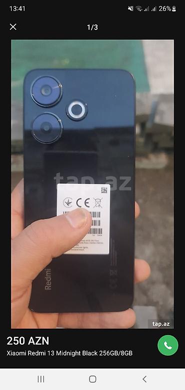 resmi note 12: Xiaomi 13, 256 GB, rəng - Qara, 
 Sensor, Barmaq izi, İki sim kartlı — 3