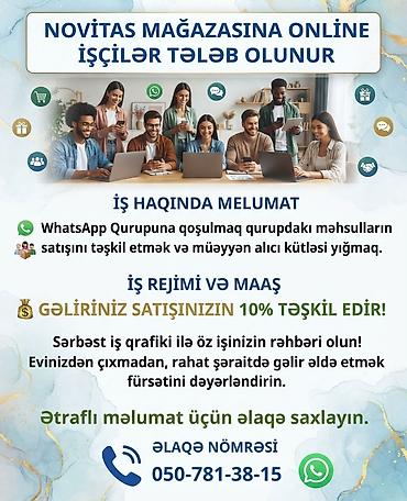удалённая работа без опыта: NOVİTAS mağazasında online iş imkanı xanımlar evdən otur pul qazan nə — 1