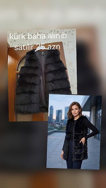 Личные вещи: - Qadınlar üçün qara kürk jilet. Uzun model, qat-qat tüklü/saçaqlı — 1