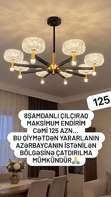 dekor sar: Çılçıraq, 8 lampa, Metal — 1