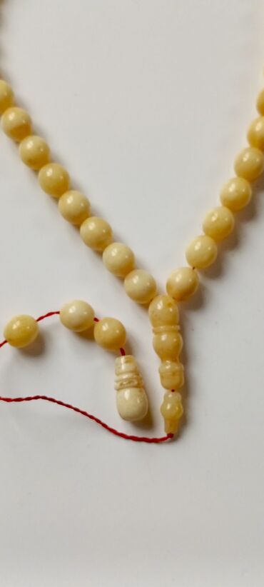 Təsbehlər: Süd rəngli kəhrəba muncuqlardan hazırlanmış təsbeh 100% təbii,bütöv — 3