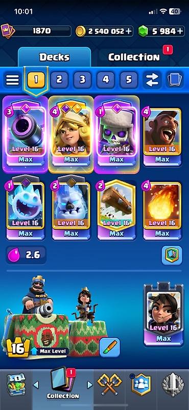Clash Royale hesabı - Kral Səviyyəsi: 16 (Max Level) - Kral nişanı