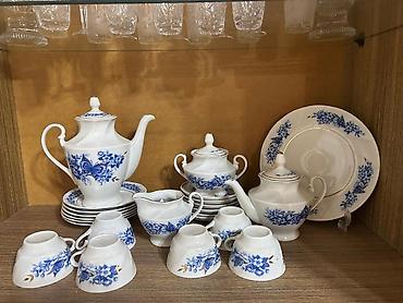 sarmaşıq gulu: Çay dəsti, rəng - Göy, Kobalt, Bohemia, Çexiya — 2