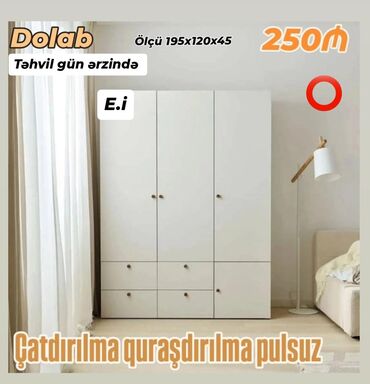 Uşaq və gənc otağı üçün dəstlər: Yeni, Açılan, 3 qapılı Düz dolab, Qarderob, paltar dolabı