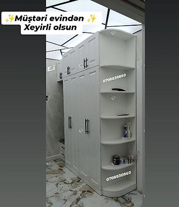 radius: Ağ rəngli, müasir dizaynlı qapalı dolab sistemi. - Hündür, dərin və — 1
