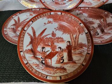 Kuhinjski setovi: Japanski desertni tanjiri,reljefni rad iz 70ih.god. Porcelanski — 9