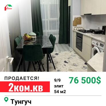 Продажа квартир: 2 комнаты, 54 м², Элитка, 9 этаж, Евроремонт