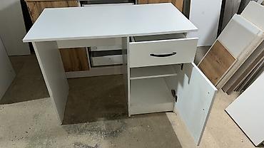 Офисные столы: Офисный стол, Новый, Нерегулируемый, цвет - Белый, ЛДСП, Самовывоз, Платная доставка — 11