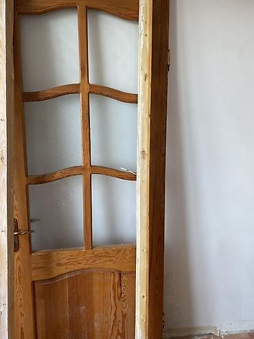 Ремонт и строительство: Ağ şüşəli taxta otaq qapıları - Material: təbii ağac (şam tonunda) — 3