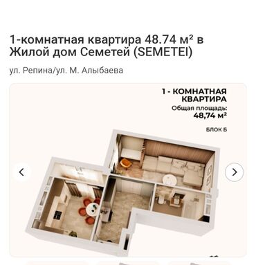 Продажа квартир: 1 комната, 49 м², Элитка, 10 этаж, ПСО (под самоотделку)