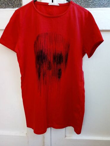 dzemper haljine h: Short sleeves T-shirt, M (EU 50), Terranova, color - Red, Cotton