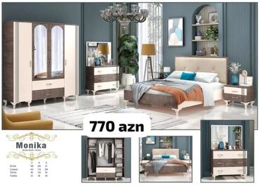 Yataq otağı dəstləri: İkinəfərlik çarpayı, Dolab, 2 tumba, Termo, Azərbaycan, Yeni — 12