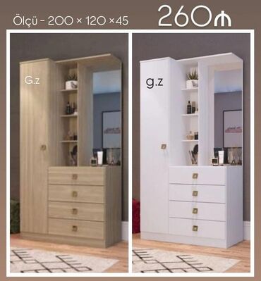 Çarpayılar: Açılan, 1 qapı Düz dolab, Qarderob, paltar dolabı