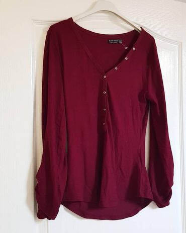 bershka kaputi: S (EU 36), Single-colored, color - Burgundy