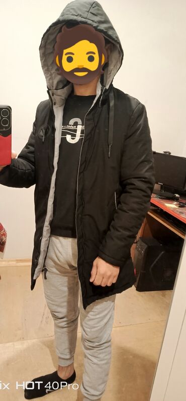 женские утепленные джинсы: Мужская куртка, Болонка, Зимняя, M