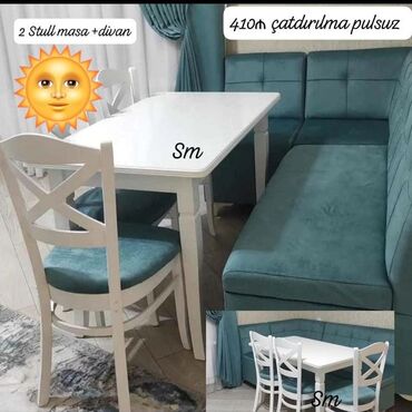 Masa və oturacaq dəstləri: Künc divan ve masa desti