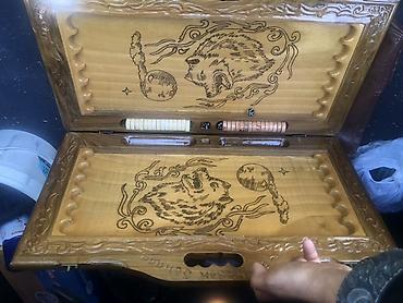 idman qantel: Ağacdan əl işı nərd dəsti - Material: keyfiyyətli bərk ağac, parlaq — 2