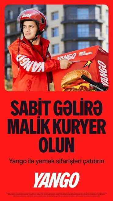 Inzibati heyət: Sürücü-kuryer tələb olunur, Şəxsi nəqliyyat vasitəsi ilə, Həftəlik ödəniş, Təcrübəsiz
