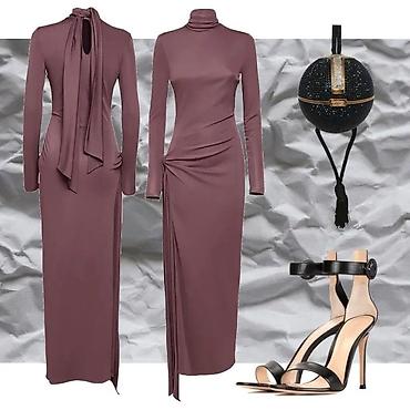 Haljine: Haljine duge sa elastinom. crna,tamno siva,svetlo siva,oker/tamno — 4