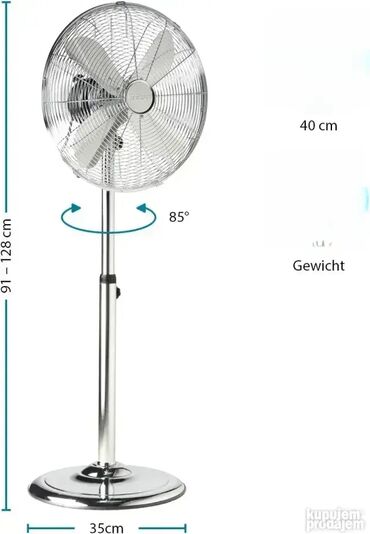 Stubni ventilatori: *** AKCIJA *** 1277 Stubni ventilator 16" 45W Prečnik ventilatora 40cm — 11