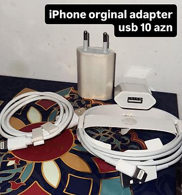 iphone adapter usb: Məhsul: iPhone üçün orijinal şarj adapteri və Lightning USB kabeli - — 1
