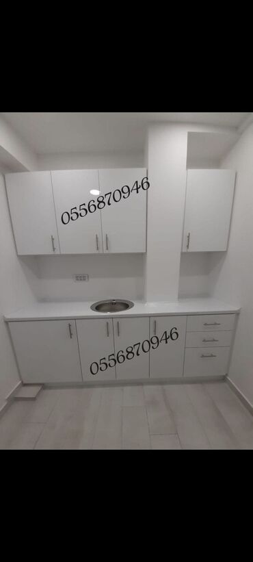 Sifarişlə mətbəx mebeli: Sifarişlə mətbəx dəsti, Özü çəkən petlələr, Sadə laminat, Kredit yoxdur, Pulsuz çatdırılma — 2