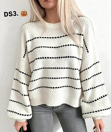 prepravka odece: Ženski pleteni džemper – model S218# (DS3) - Kroj: komotan, sa — 3