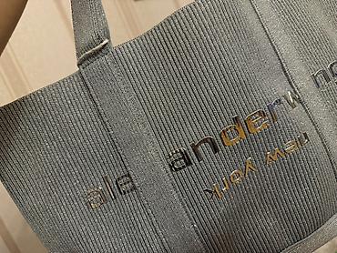 alexander wang: Boz rəngli Alexander Wang tote çantası - Material: sıx toxumalı — 2