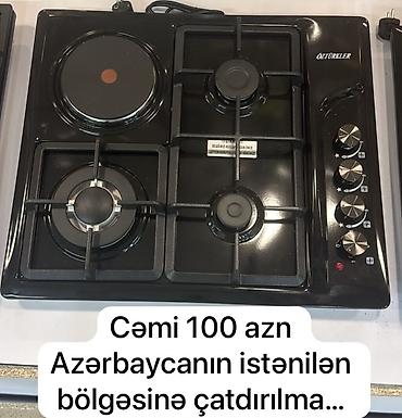 palet soba: Qaz-elektrik kombinə edilmiş bişirmə panelləri - 60 sm ölçülü, səthdə — 2