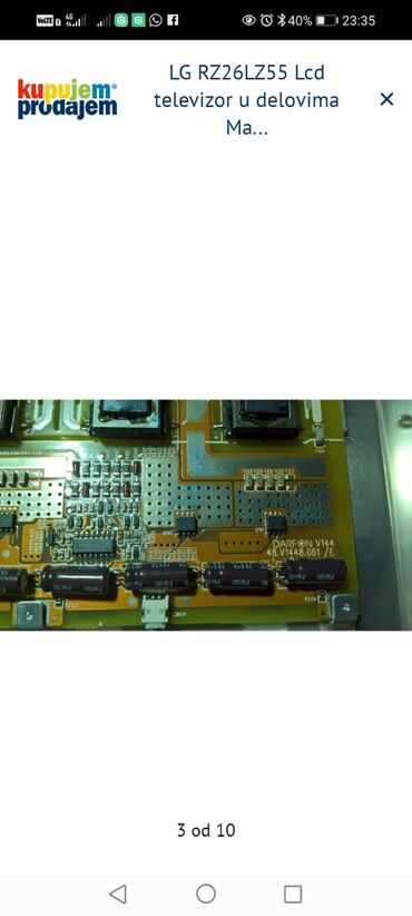 Aksesoari za TV i video: LG RZ26LZ55 – LCD televizor za delove LG 37G2000 U delovima — 3