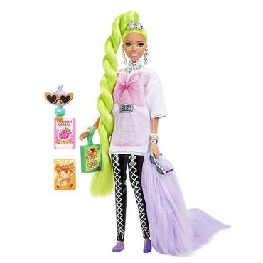 Igračke: Mattel Barbika Extra Neon sa zelenom kosom i kućnim ljubimcem (Mogu da — 9